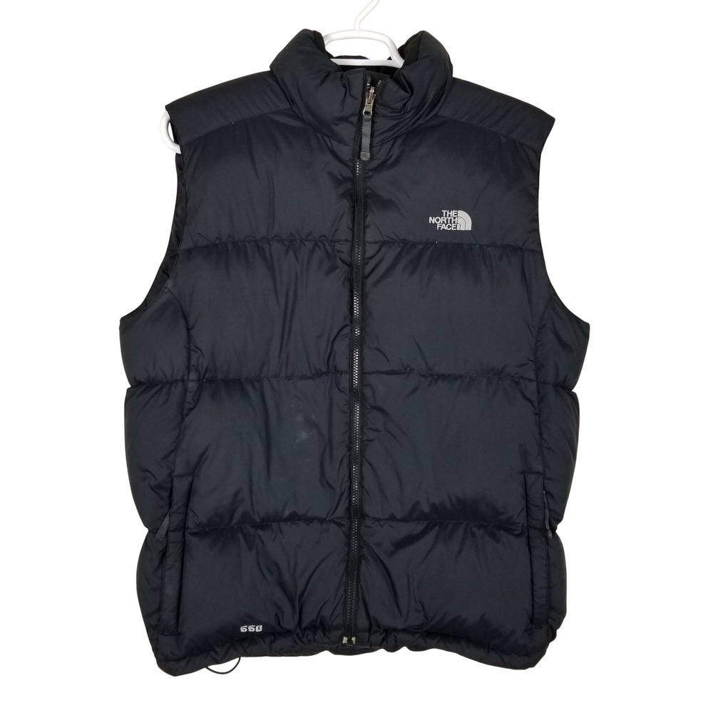 The North Face Puffer Vest Mens XL Black 550 Fill Down Quilted Insulated 308